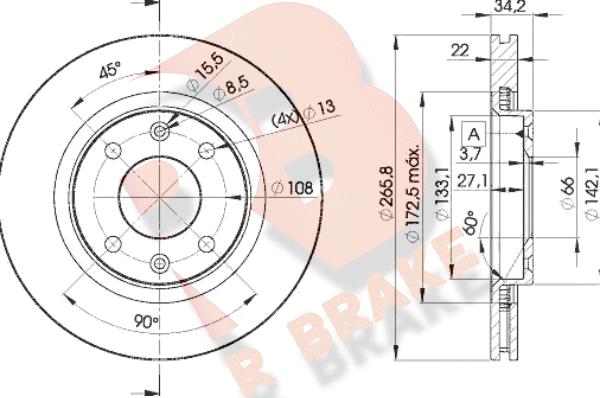 R Brake 78RBD24750 - Disque de frein cwaw.fr