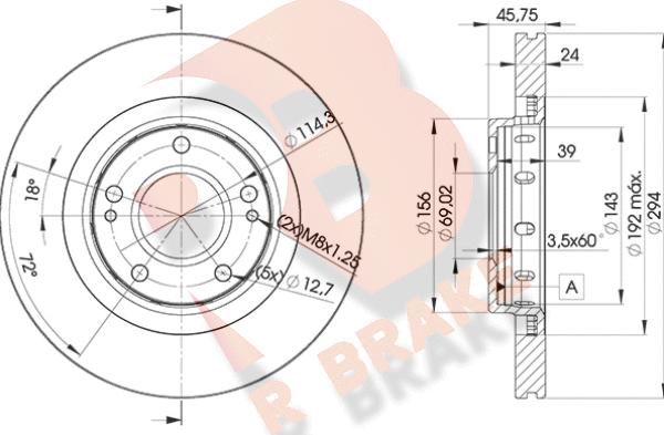 R Brake 78RBD25924 - Disque de frein cwaw.fr