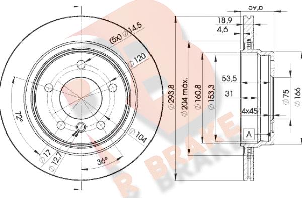 R Brake 78RBD25563 - Disque de frein cwaw.fr