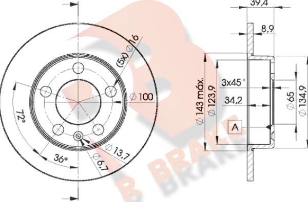 R Brake 78RBD25601 - Disque de frein cwaw.fr