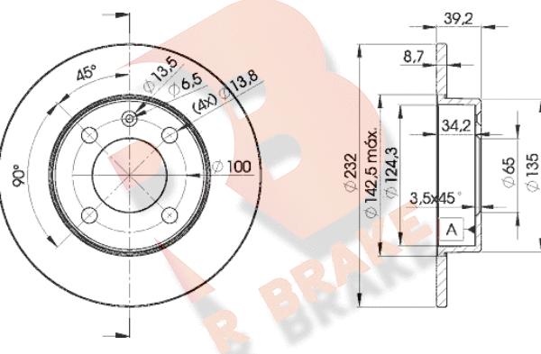 R Brake 78RBD25608 - Disque de frein cwaw.fr