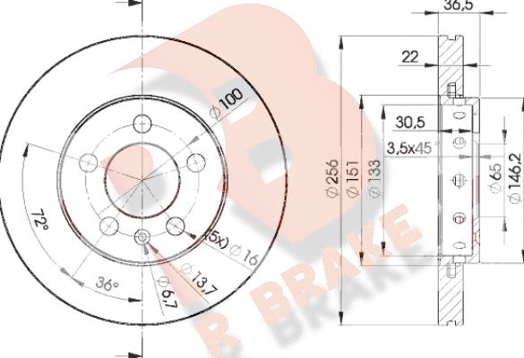 R Brake 78RBD25602 - Disque de frein cwaw.fr