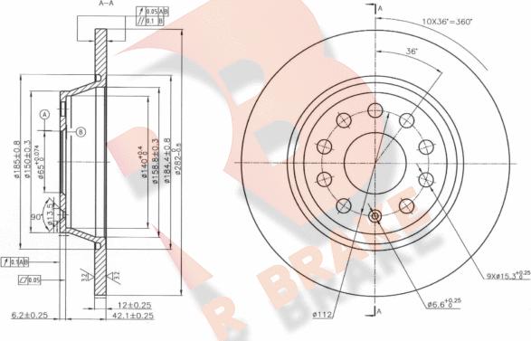 R Brake 78RBD25619 - Disque de frein cwaw.fr