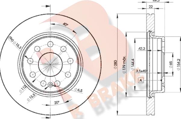 R Brake 78RBD25614 - Disque de frein cwaw.fr