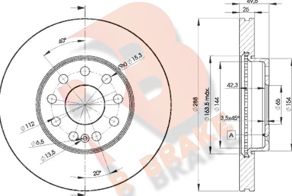 R Brake 78RBD25615 - Disque de frein cwaw.fr