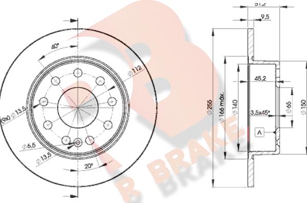 R Brake 78RBD25616 - Disque de frein cwaw.fr