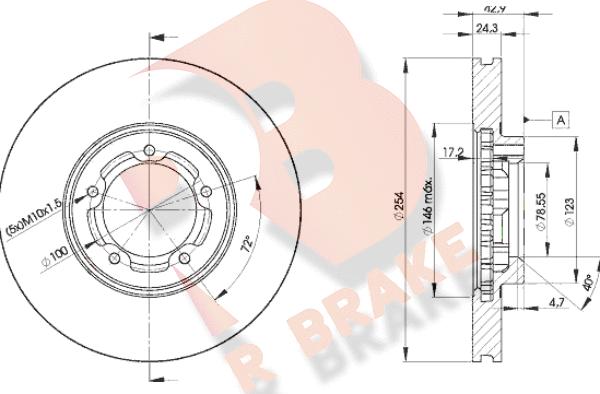 R Brake 78RBD25610 - Disque de frein cwaw.fr