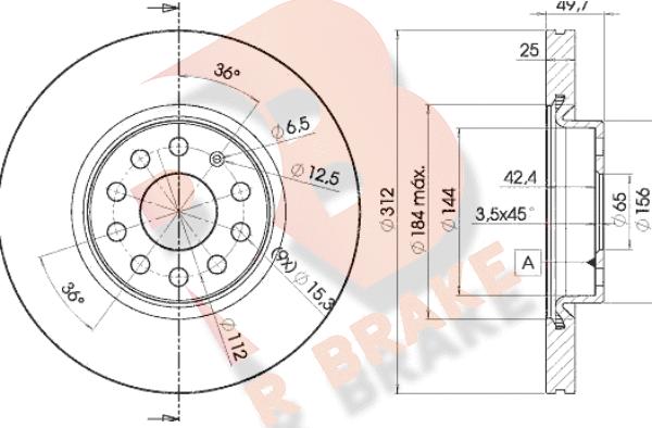 R Brake 78RBD25618 - Disque de frein cwaw.fr