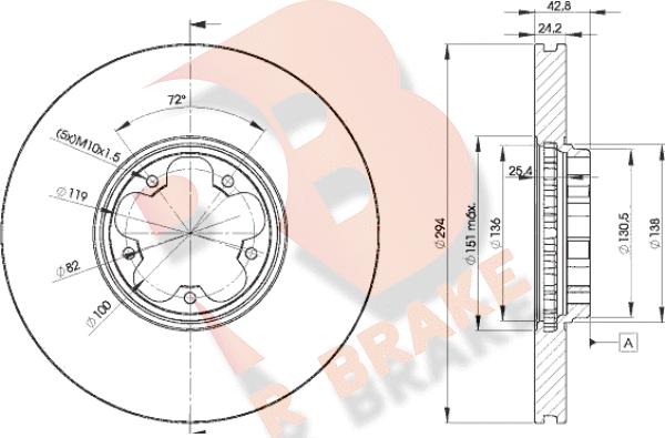 R Brake 78RBD25613 - Disque de frein cwaw.fr