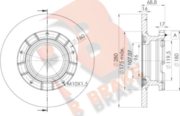 R Brake 78RBD25633 - Disque de frein cwaw.fr