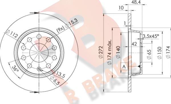 R Brake 78RBD25637 - Disque de frein cwaw.fr