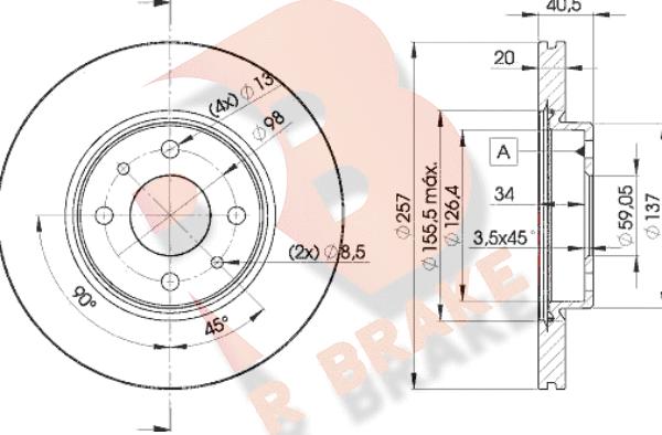 R Brake 78RBD25056 - Disque de frein cwaw.fr