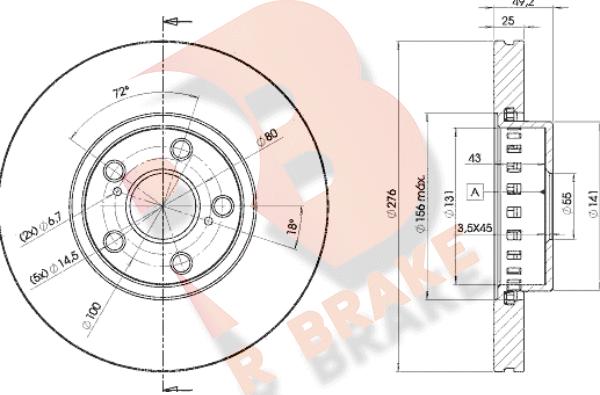 R Brake 78RBD25060 - Disque de frein cwaw.fr