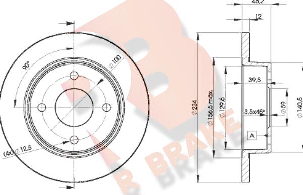 R Brake 78RBD25001 - Disque de frein cwaw.fr