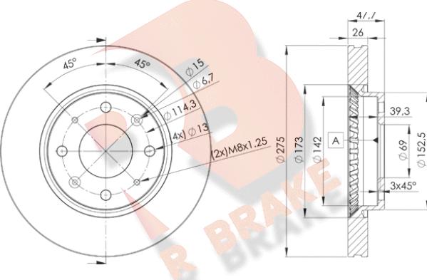 R Brake 78RBD25002 - Disque de frein cwaw.fr