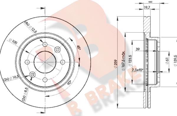 R Brake 78RBD25081 - Disque de frein cwaw.fr