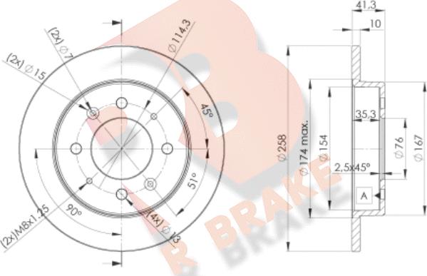 R Brake 78RBD25020 - Disque de frein cwaw.fr