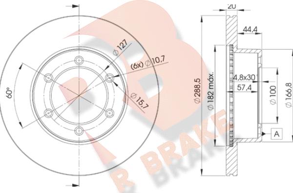 R Brake 78RBD25190 - Disque de frein cwaw.fr