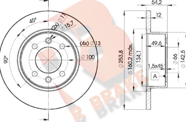 R Brake 78RBD25166 - Disque de frein cwaw.fr