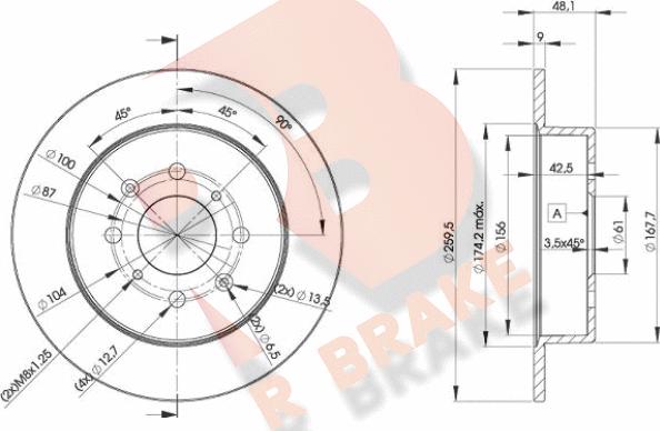 R Brake 78RBD25105 - Disque de frein cwaw.fr