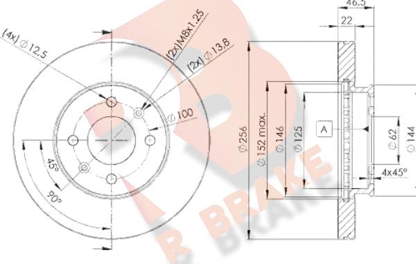 R Brake 78RBD25101 - Disque de frein cwaw.fr