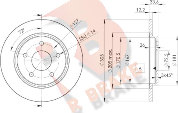 R Brake 78RBD25173 - Disque de frein cwaw.fr