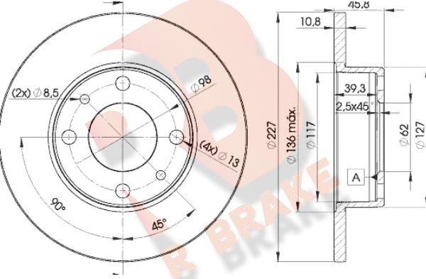 R Brake 78RBD25812 - Disque de frein cwaw.fr