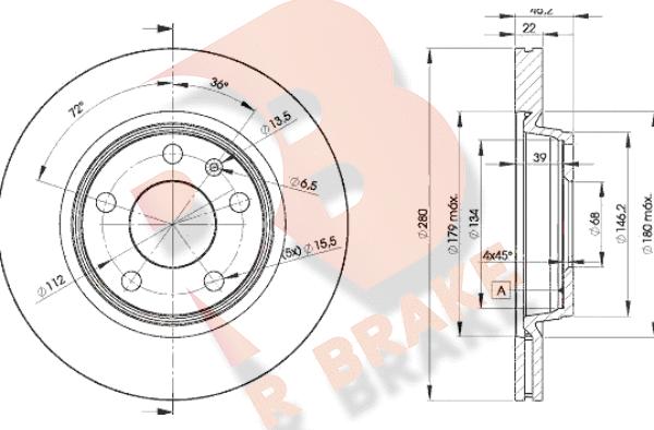 R Brake 78RBD25301 - Disque de frein cwaw.fr