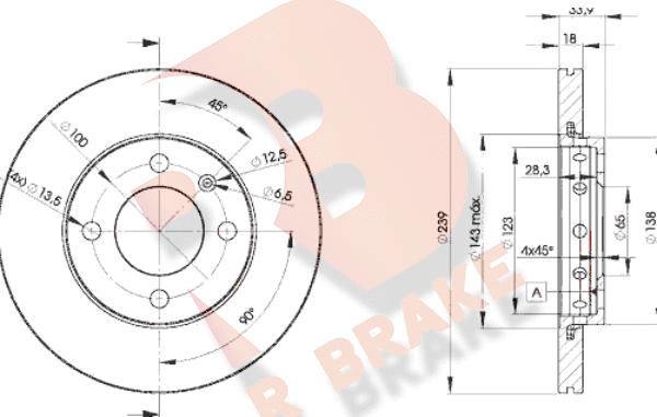 R Brake 78RBD25303 - Disque de frein cwaw.fr