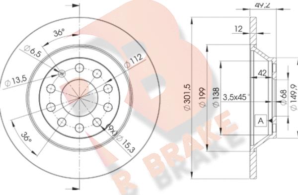 R Brake 78RBD25313 - Disque de frein cwaw.fr