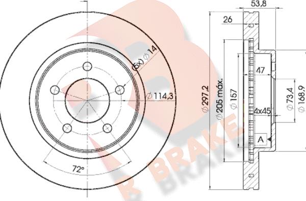 R Brake 78RBD25386 - Disque de frein cwaw.fr