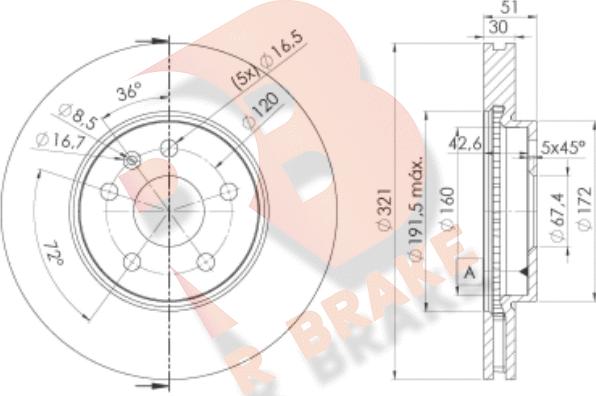 R Brake 78RBD25387 - Disque de frein cwaw.fr