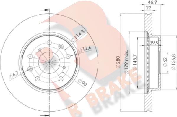 R Brake 78RBD26041 - Disque de frein cwaw.fr