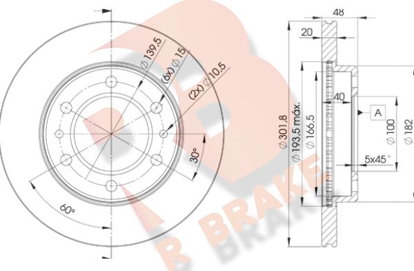 R Brake 78RBD26004 - Disque de frein cwaw.fr