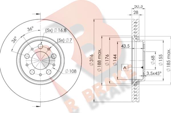 R Brake 78RBD26074 - Disque de frein cwaw.fr