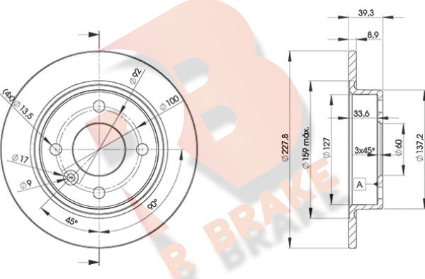 R Brake 78RBD26165 - Disque de frein cwaw.fr