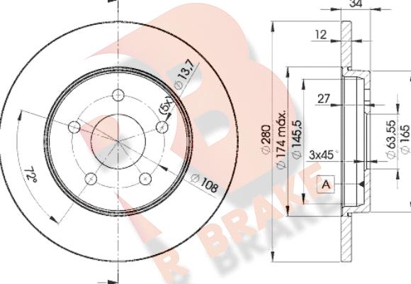 R Brake 78RBD26768 - Disque de frein cwaw.fr