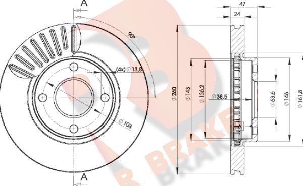 R Brake 78RBD26784 - Disque de frein cwaw.fr