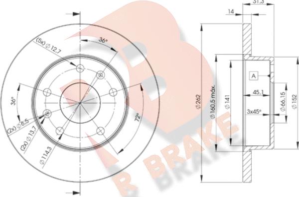 R Brake 78RBD20903 - Disque de frein cwaw.fr