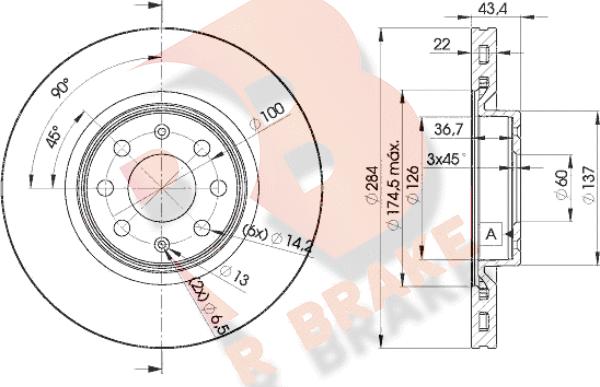 R Brake 78RBD20922 - Disque de frein cwaw.fr