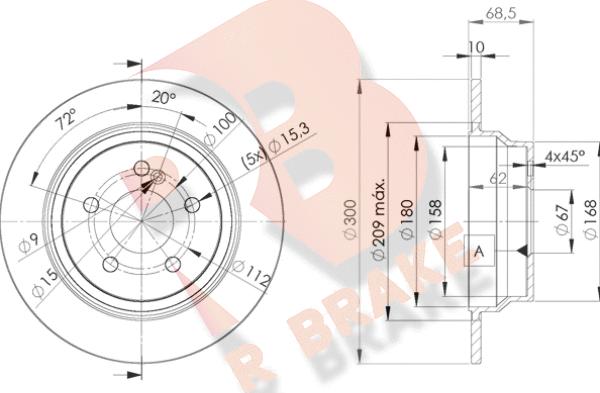 R Brake 78RBD20413 - Disque de frein cwaw.fr