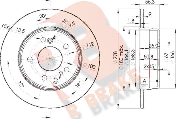 R Brake 78RBD20412 - Disque de frein cwaw.fr