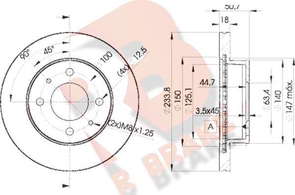 R Brake 78RBD20550 - Disque de frein cwaw.fr