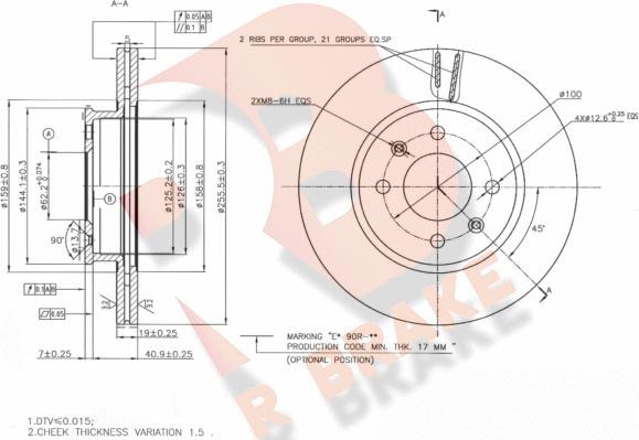 R Brake 78RBD20560 - Disque de frein cwaw.fr