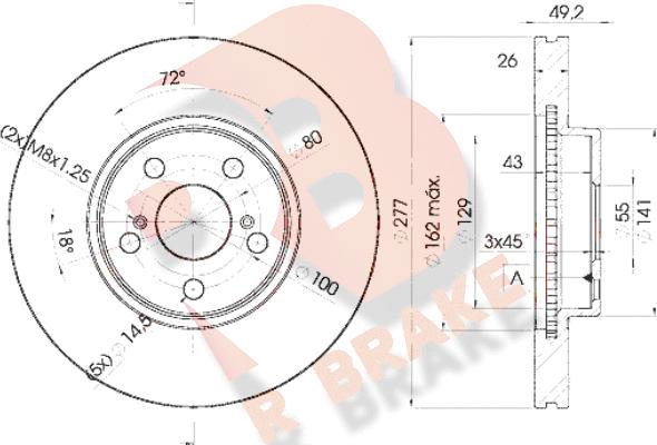 R Brake 78RBD20504 - Disque de frein cwaw.fr