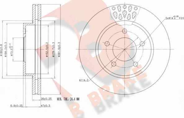 R Brake 78RBD20001 - Disque de frein cwaw.fr