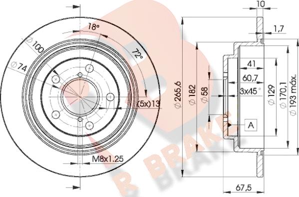 R Brake 78RBD20034 - Disque de frein cwaw.fr