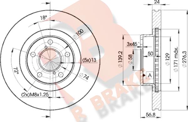 R Brake 78RBD20033 - Disque de frein cwaw.fr