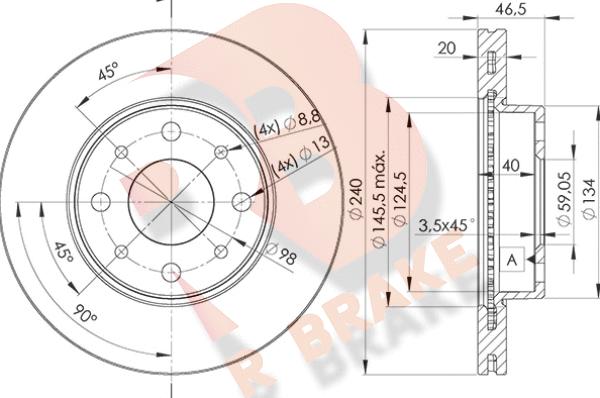 R Brake 78RBD20178 - Disque de frein cwaw.fr