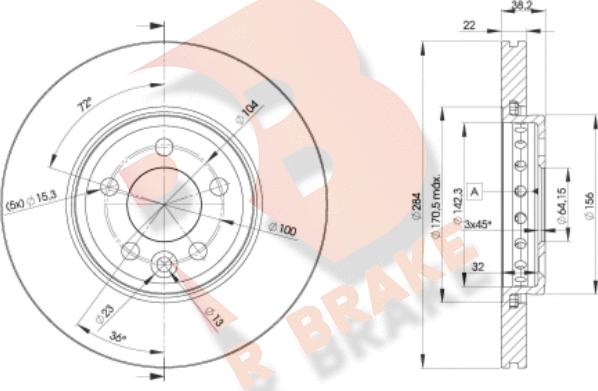 R Brake 78RBD20844 - Disque de frein cwaw.fr